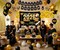 Class of 2026 Graduation Decorations - Black & Gold All-in-One Party Kit: "Congrats Grad" Backdrop, 2-Pack Gold Fringe Curtains, 2026 Foil Balloons & Tabletop Centerpieces